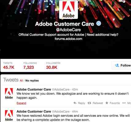 Adobe Apologizes for Creative Cloud Outage