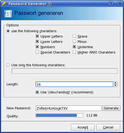 KeePassx Password Generator