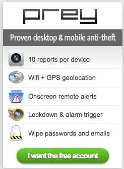 Prey Tool To Locate Your Stolen Laptop, Smartphone or Tablet