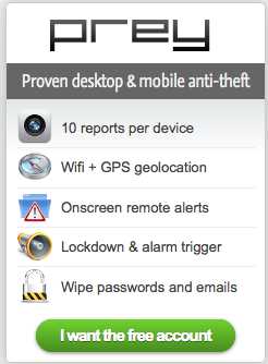 Prey Tool To Locate Your Stolen Laptop, Smartphone or Tablet