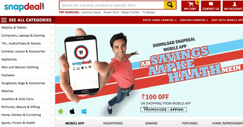 SnapDeal Raises $100m